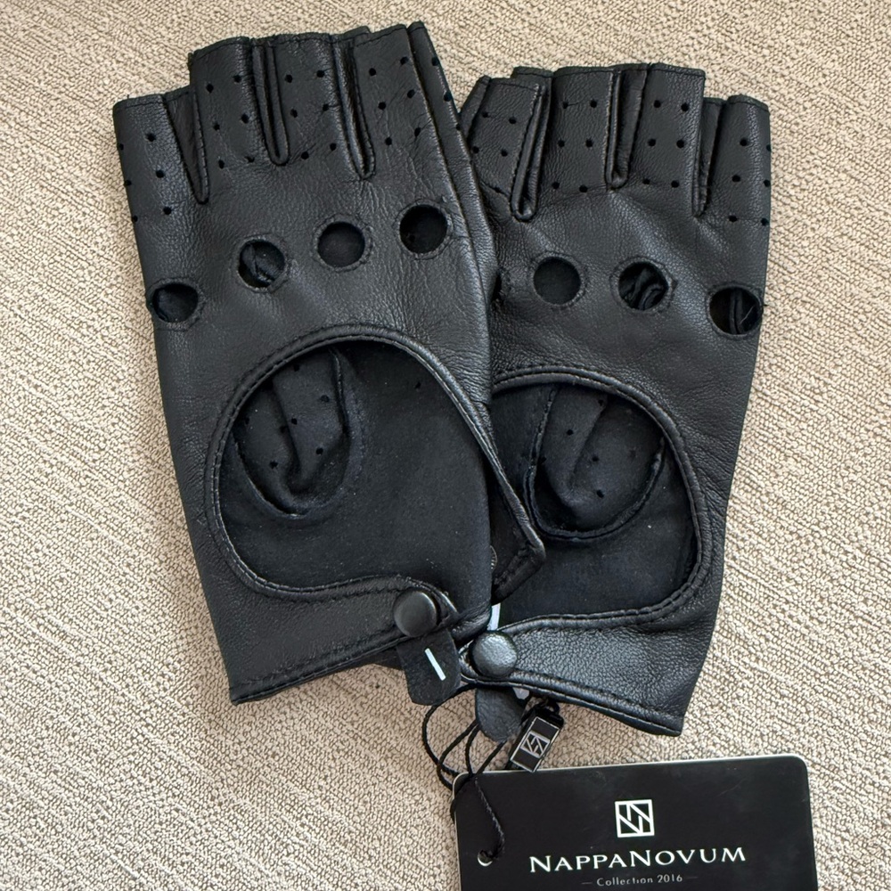 Leather Fingerless Driving Gloves
